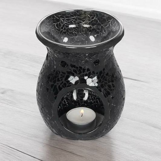 Brûleur chandelle noir craquelé